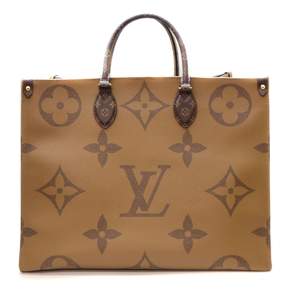 Louis Vuitton Handbag OnTheGo Tote Tan Brown Camel LV Giant Bag Brown Reverse